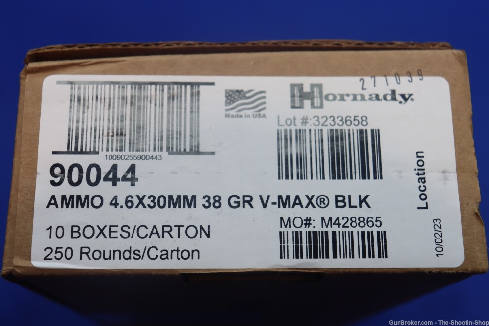Hornady Black 4.6X30MM H&K Ammunition 250RD Ammo Case Lot 38GR VMAX 90044-img-7