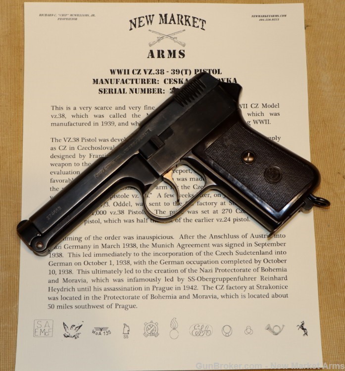 Mint & Rare WWII CZ vz.38 - German 39(t) Pistol c. 1939-img-0