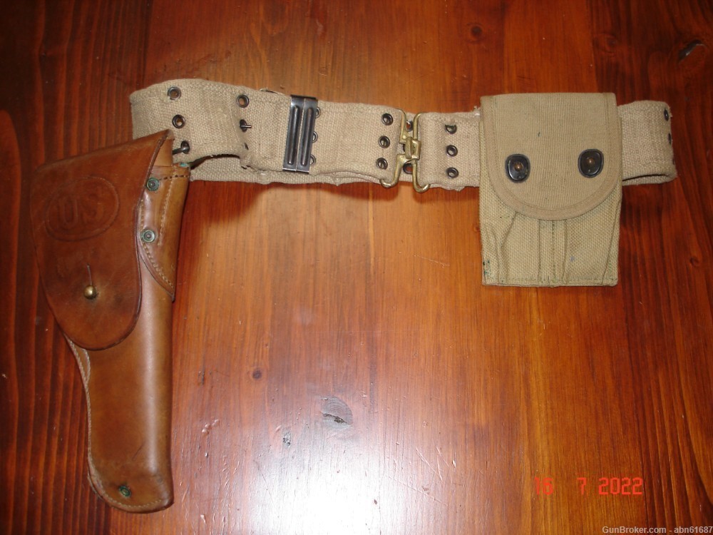 WWI US 1911 holster belt magazine pouch rig Boyt-J.R.J. holster, 1918 pouch-img-0
