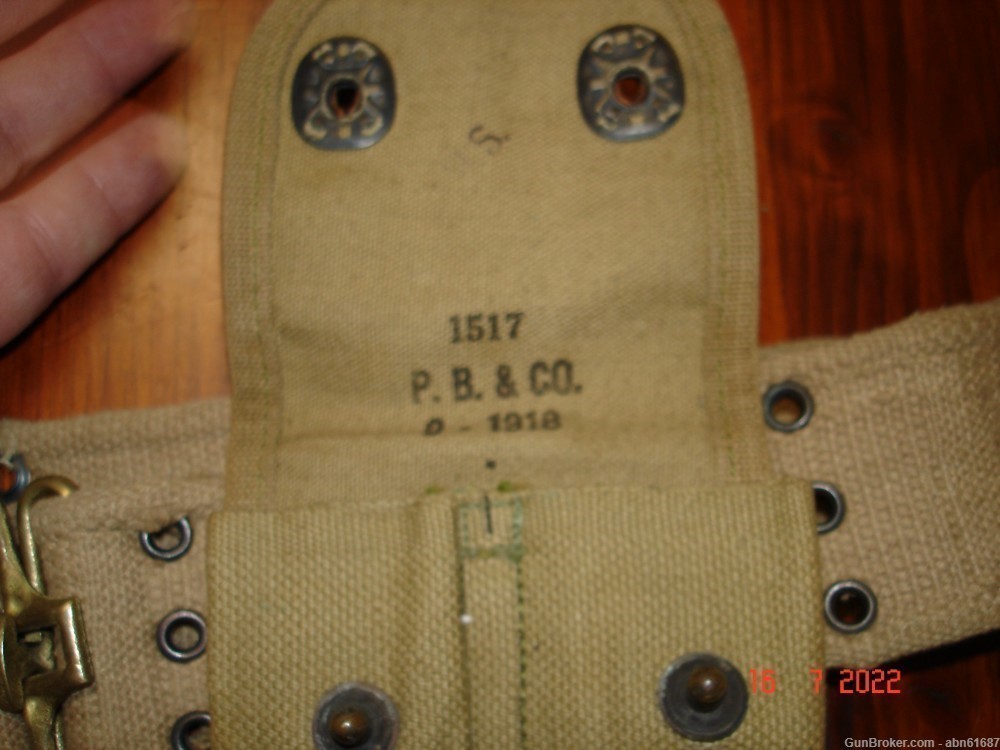 WWI US 1911 holster belt magazine pouch rig Boyt-J.R.J. holster, 1918 pouch-img-4