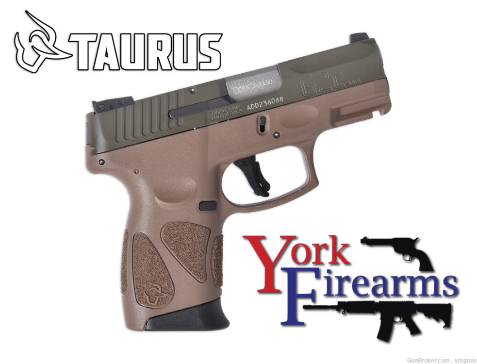 Taurus G2c 9mm OD Green/FDE 12rd 2Mags Handgun NEW 1-G2C93B-12B-img-0