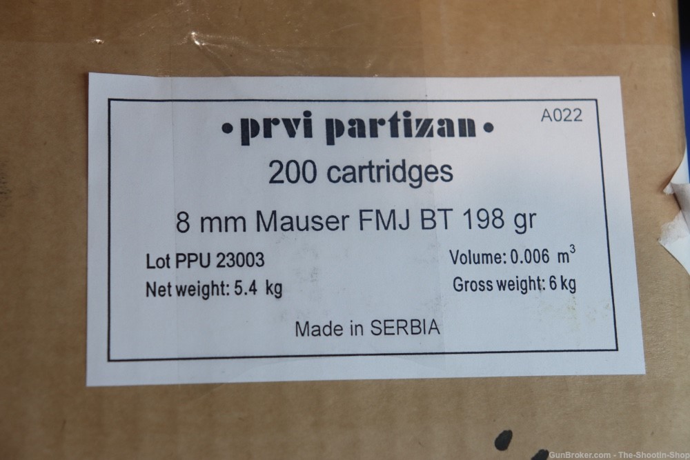 Prvi Partizan PPU 8MM MAUSER Rifle Ammunition 200RD Ammo Case 198GR FMJ New-img-7