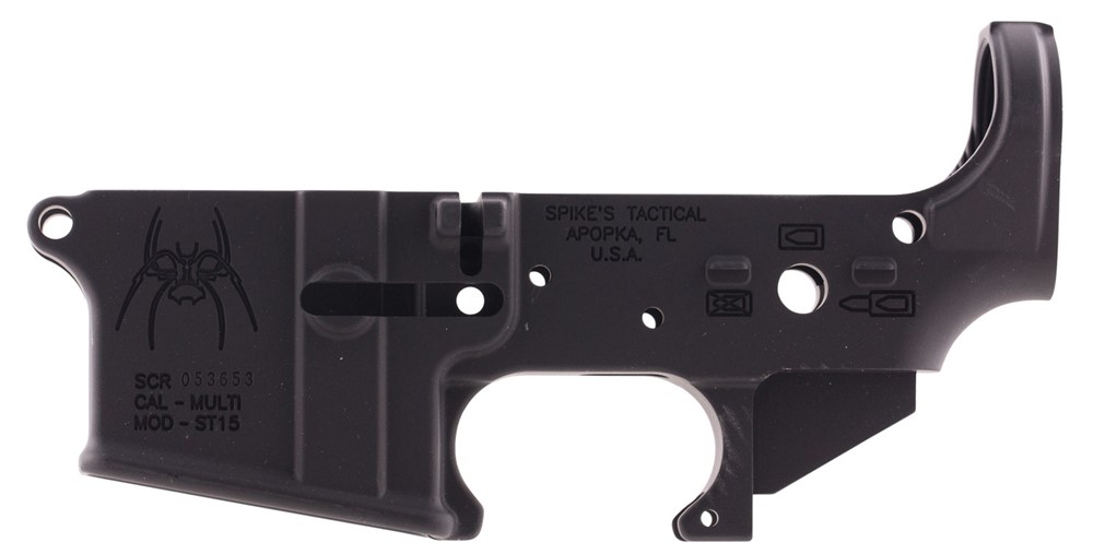 Spikes Tactical Spider Lower with Bullet Markings Black Matte-img-1