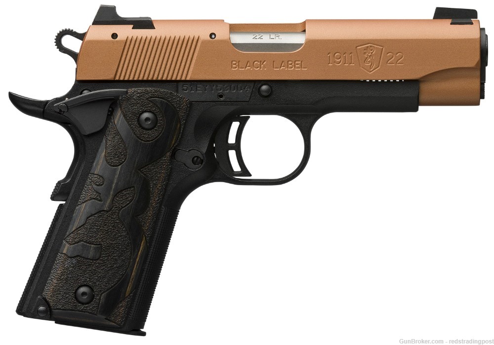 Browning 1911-22 Compact 3 5/8" Barrel 22 LR Copper 1911 Pistol 051896490-img-0