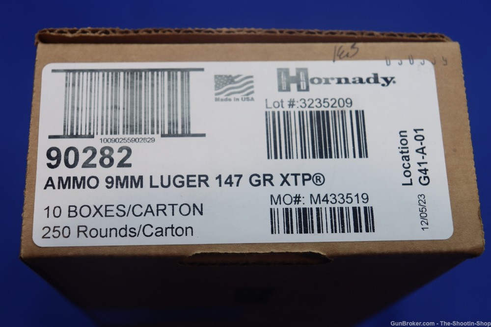 Hornady Custom 9MM Luger Ammunition 250RD AMMO Case Lot 147GR XTP 90282 NEW-img-7