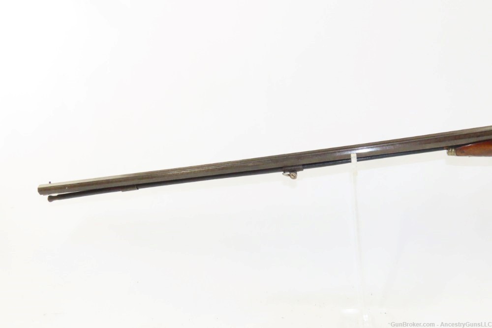 NICE Antique BELGIAN 36 Bore DOUBLE BARREL Percussion Shotgun CARVED STOCK -img-4