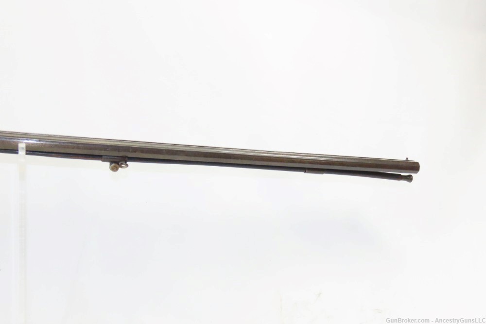 NICE Antique BELGIAN 36 Bore DOUBLE BARREL Percussion Shotgun CARVED STOCK -img-19