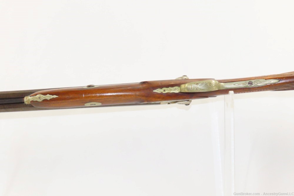 NICE Antique BELGIAN 36 Bore DOUBLE BARREL Percussion Shotgun CARVED STOCK -img-9