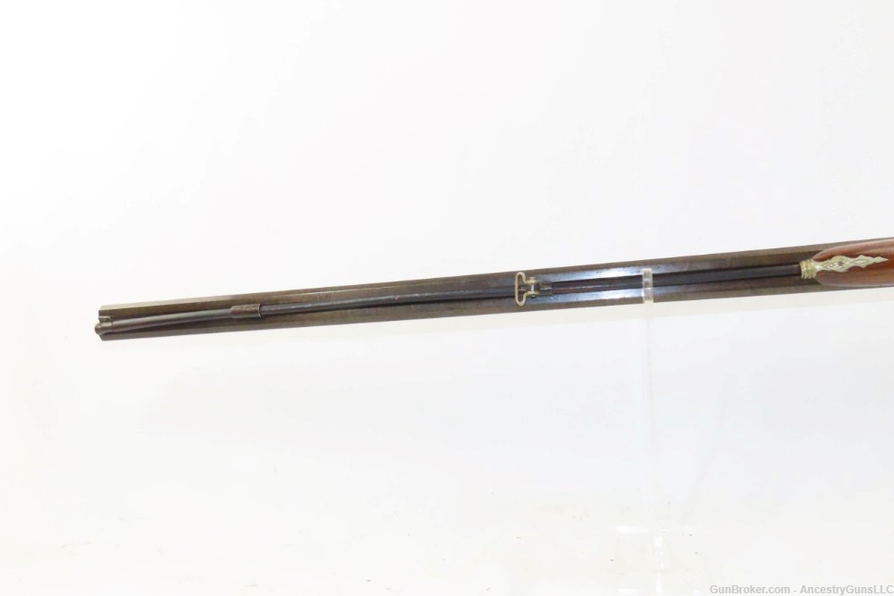 NICE Antique BELGIAN 36 Bore DOUBLE BARREL Percussion Shotgun CARVED STOCK -img-10