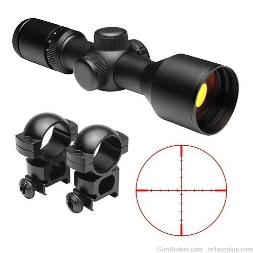 Compact illuminated 3-9x42 Scope w/ Mounts for Winchester .22 Wildcat Rifle-img-0