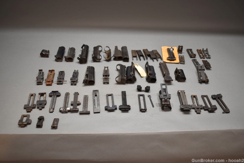 Large Lot 50 Pieces Mixed Foreign Military Rear Rifle Sight Parts-img-0