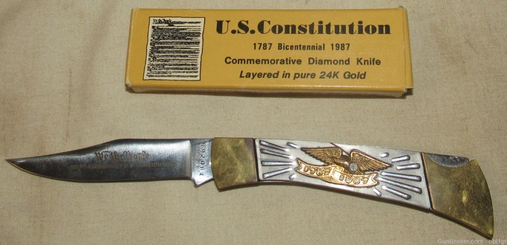 U.S. Constitution 1787 Bicentennial 1987 Commemorative Folding Knife-img-0