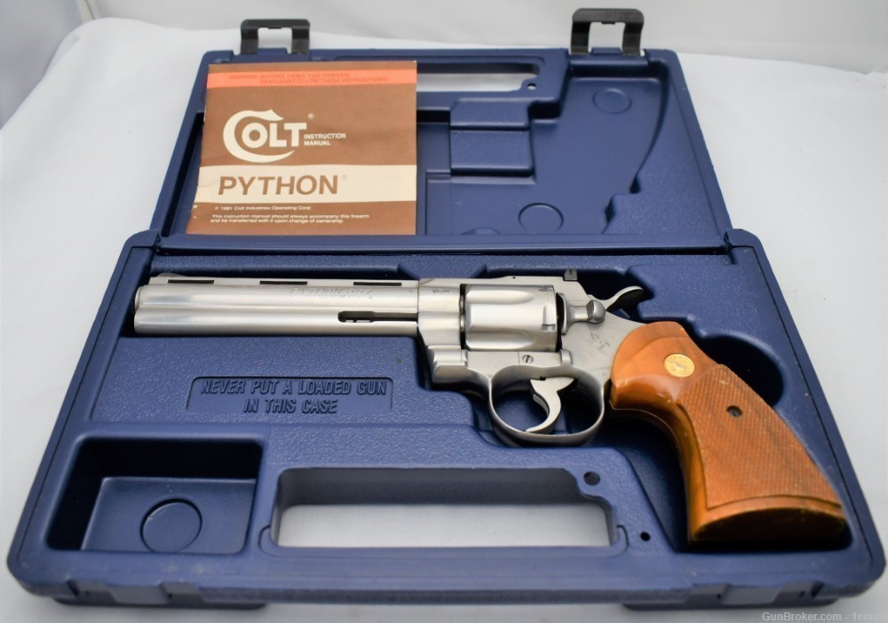 Colt Python 6" Stainless Boxed 1984 -img-0