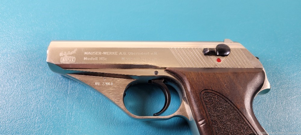 Mauser HSc Semi Auto Pistol 9mm .380 Stainless Steel Finish Walnut Grips-img-2
