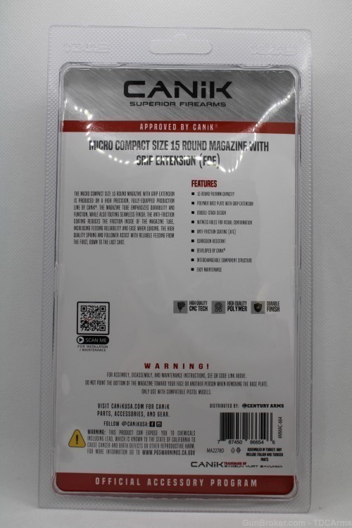 Canik 15rd Mag for METE MC9 Canik Pistol MC9-9mm 15 Round Mag Canik- FDE-img-1