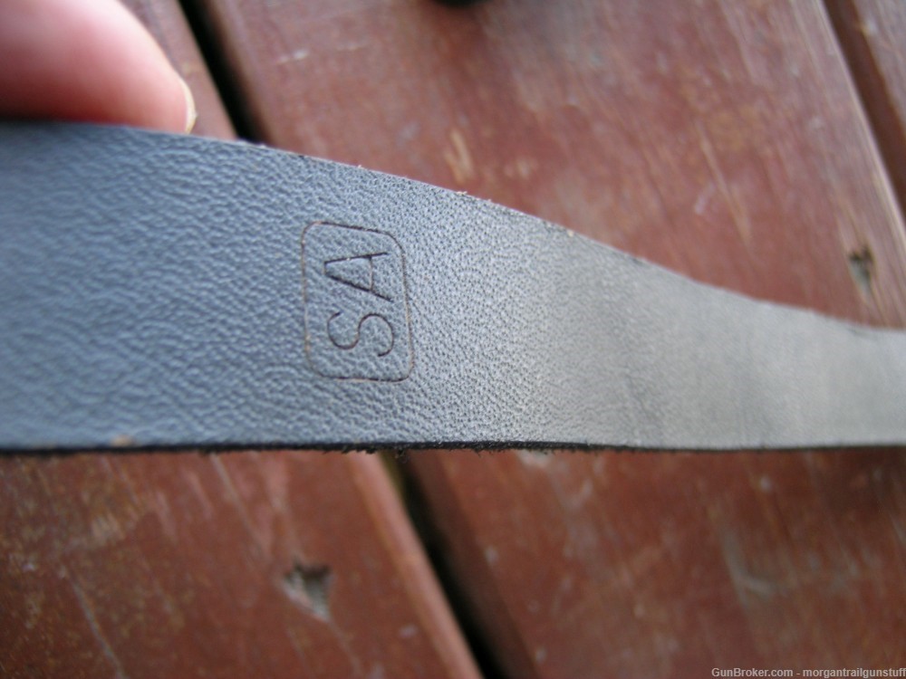 Original Finnish Mosin Nagant Green Leather Sling SA Marked-img-1