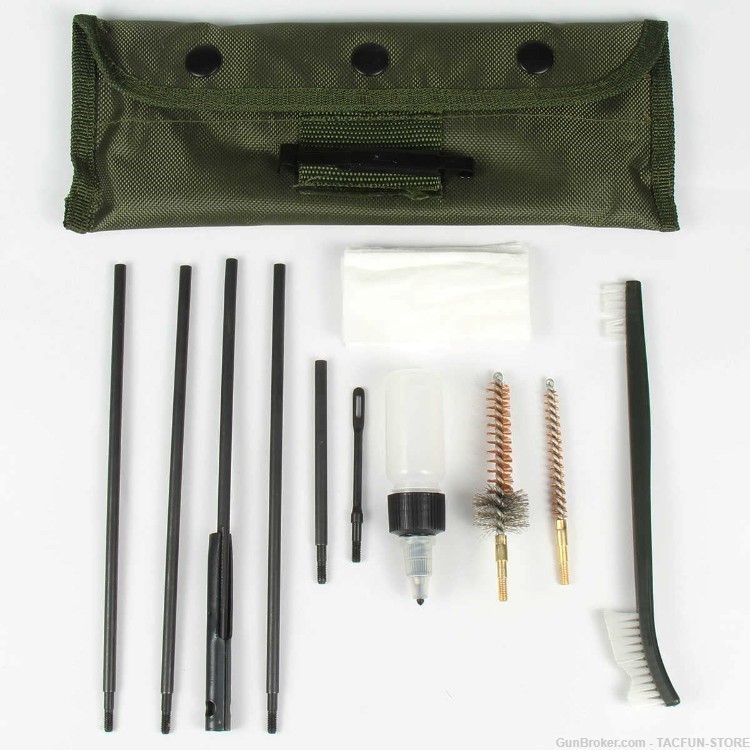 10pc Universal .22 cal .223 556 Rifle Gun Pistol Cleaning Kit Set-img-1