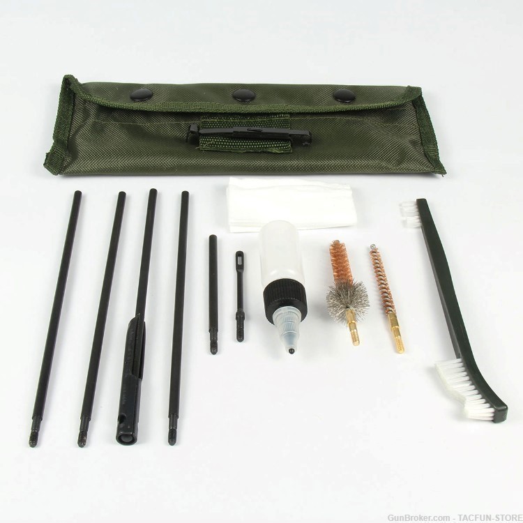 10pc Universal .22 cal .223 556 Rifle Gun Pistol Cleaning Kit Set-img-0