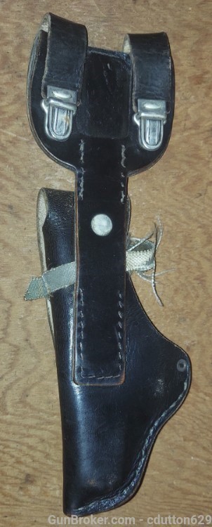 West German black leather drop holster. Sig P5  P6 HK7?-img-1