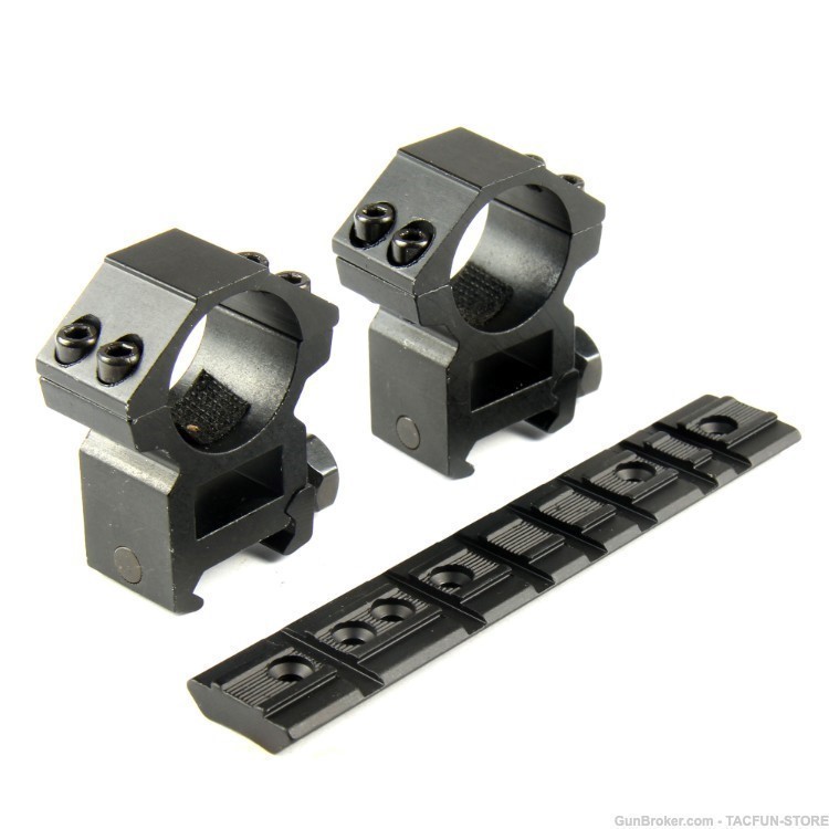 Ruger 10/22 Base Scope Mount + 1 Pair High Profile 25.4mm Rings-img-0
