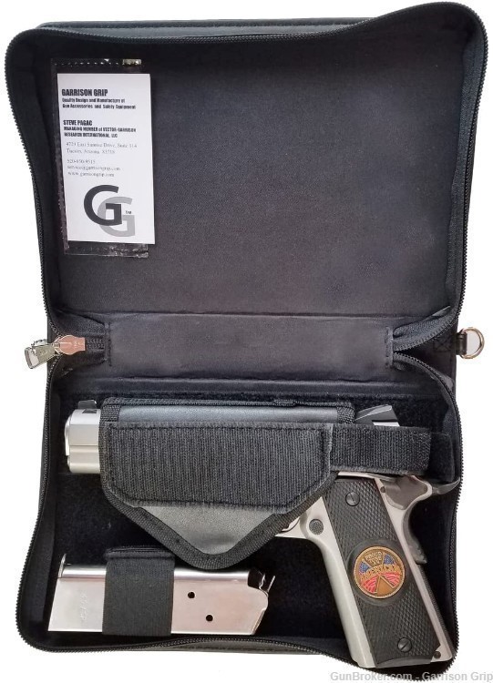 Premium Faux Leather Locking Gun Case w/ Holy Bible logo for LG Guns-img-4