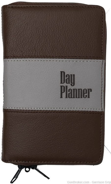 Leather Locking Day Planner Gun Case for Subcompacts (GTSN) BRN-img-1