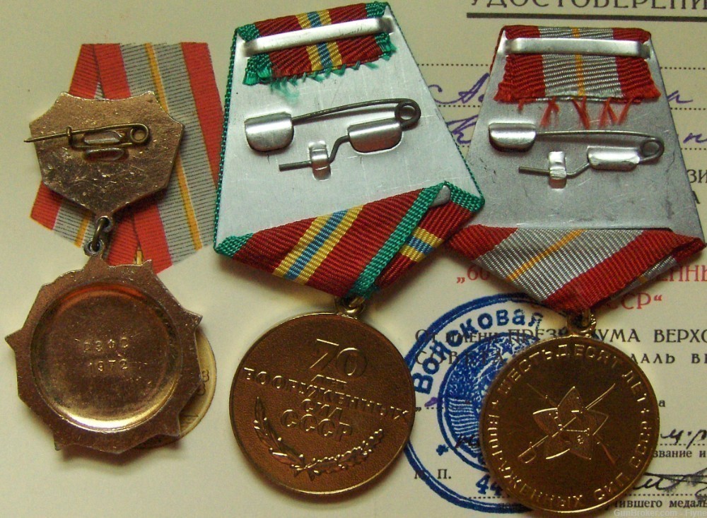 3 Soviet medals awarded to veteran of WWII second Lt.  Us Alksander K.-img-2