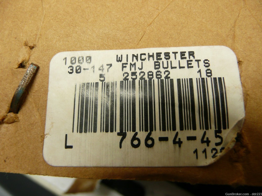 Winchester 7.62mm 147grain FMJ-BT Projectiles, 100 count-img-0