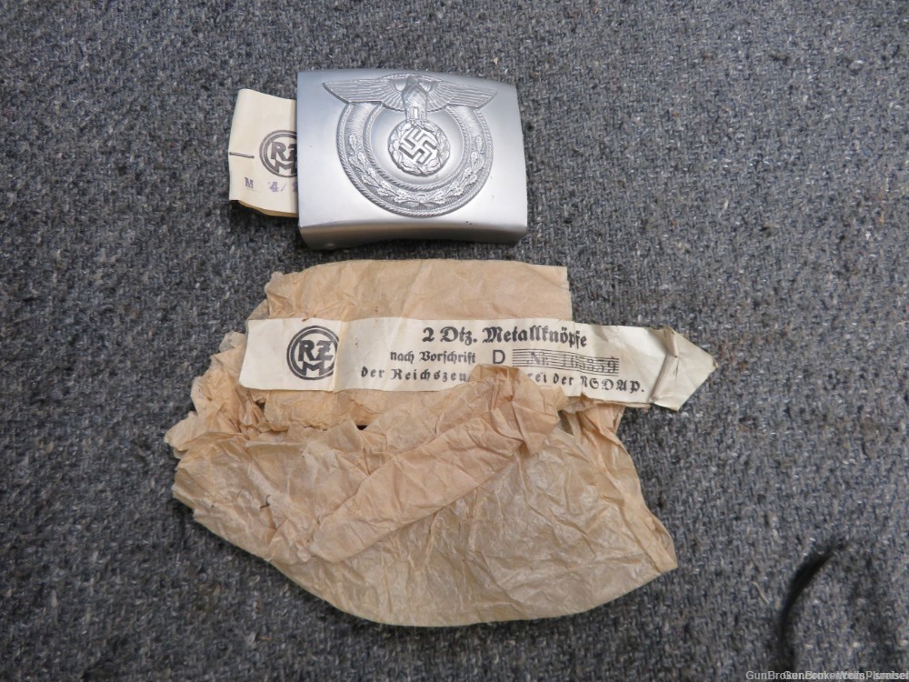 GERMAN WWII SA WEHRMANNSCHAFT BELT BUCKLE UNISSUED w/ RZM PAPER TAG (RARE)-img-0