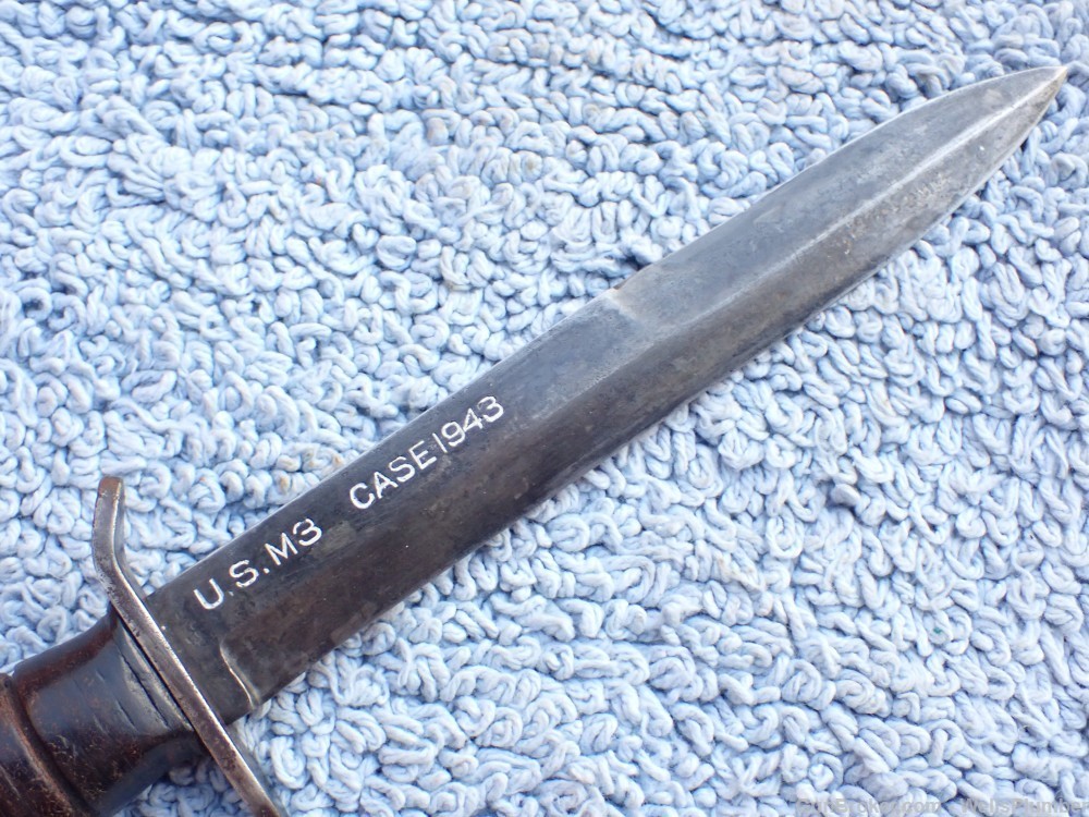 US WWII CASE 1943 M3 BLADE MARKED FIGHTING KNIFE WITH M6 MILSCO SCABBARD-img-28