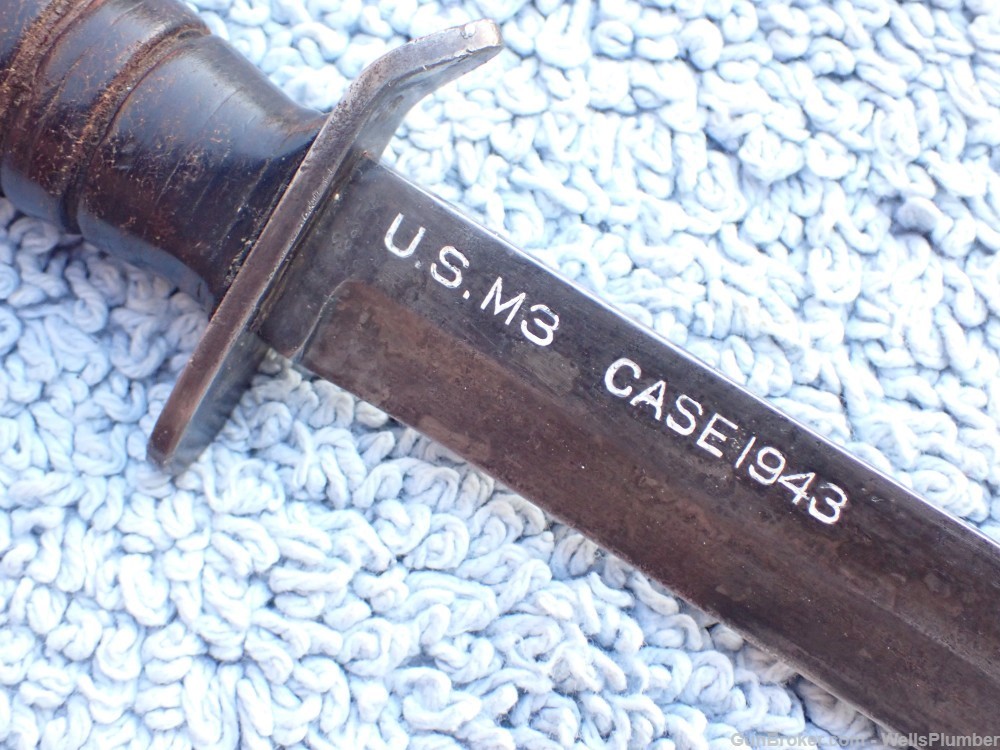 US WWII CASE 1943 M3 BLADE MARKED FIGHTING KNIFE WITH M6 MILSCO SCABBARD-img-26