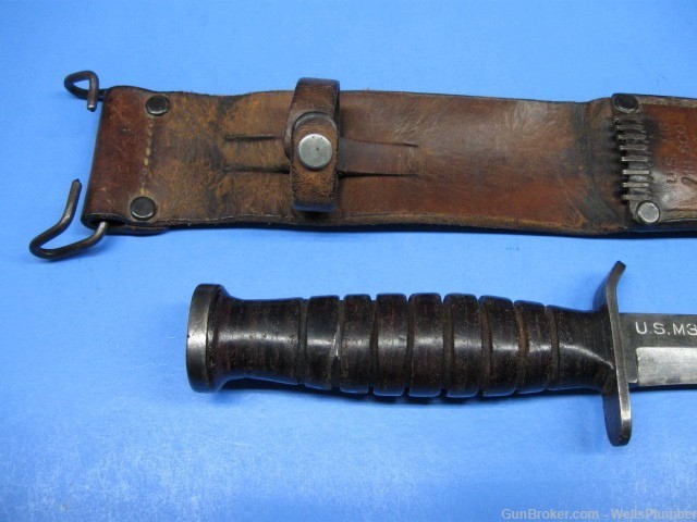 US WWII CASE 1943 M3 BLADE MARKED FIGHTING KNIFE WITH M6 MILSCO SCABBARD-img-1