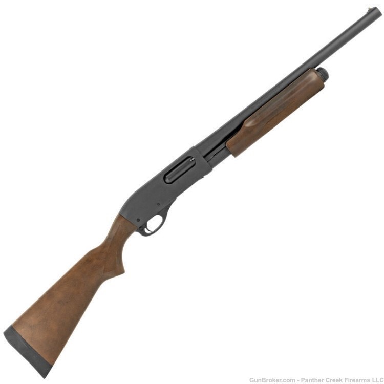 Remington 870 Hardwood Home Defense Pump Shotgun 12 Gauge 4 Rounds 18.5" Ba-img-0