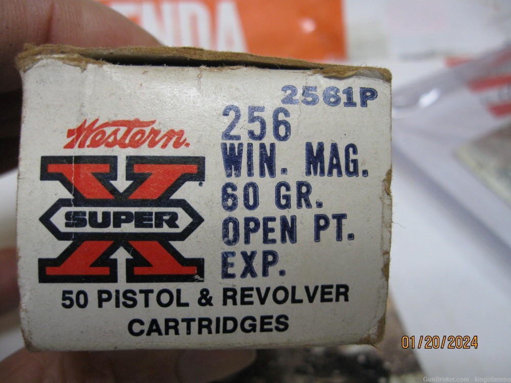 RARE Now 256 Win Mag White Super-X Box 50 rnds 60 gr HP Ammo; more avail-img-1