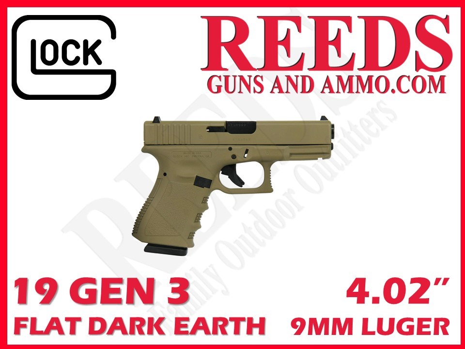 Glock 19 Gen 3 FDE 9mm 4.02in 2-15Rd Mags UI1950203FDE-img-0
