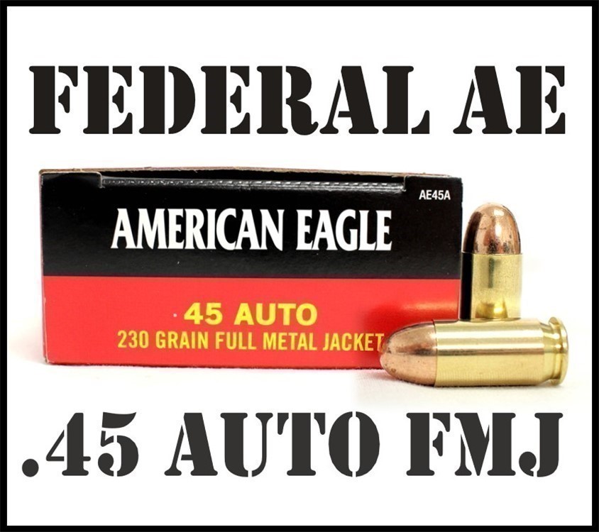 1000rds Federal AE .45 ACP 230 grains FMJ Target AE45A American Eagle-img-0
