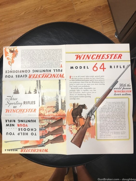 Winchester Brochure Models 64 & 65 Rifles ORIGINAL-img-2