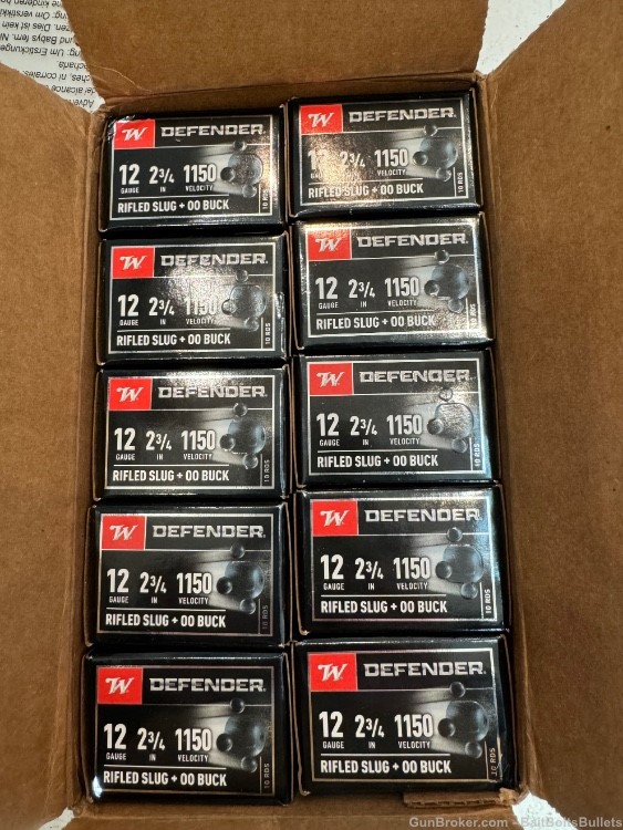 Winchester Defender 12GA 100rds Free shipping Slug+00 CA OK-img-0