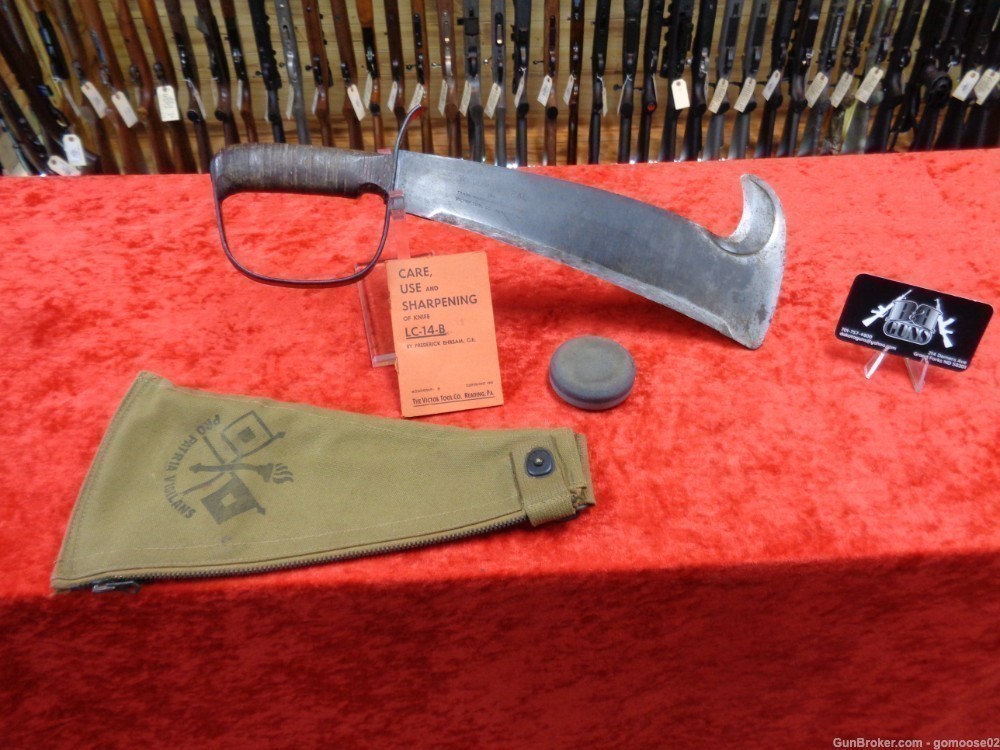 ORIGINAL Victor Tool Co Woodmans PAL LC 14 B Survival Knive Axe US WWII 280-img-0
