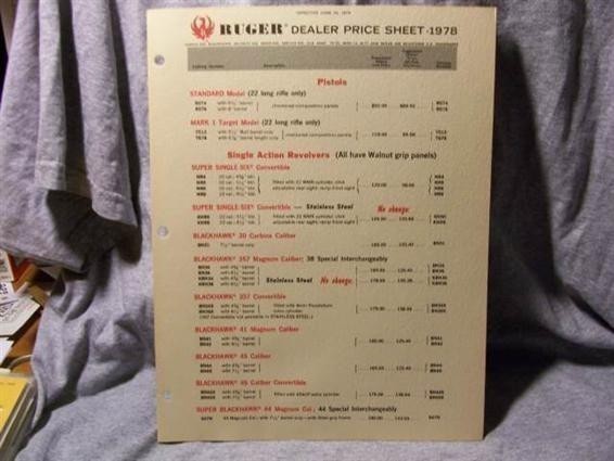 1978 Ruger Price List-[Dealer]-img-0