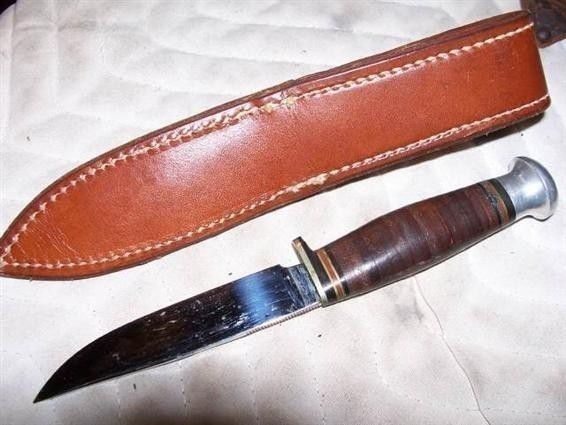 Early Case Sheath Knife--w/Block letter Tang-img-1