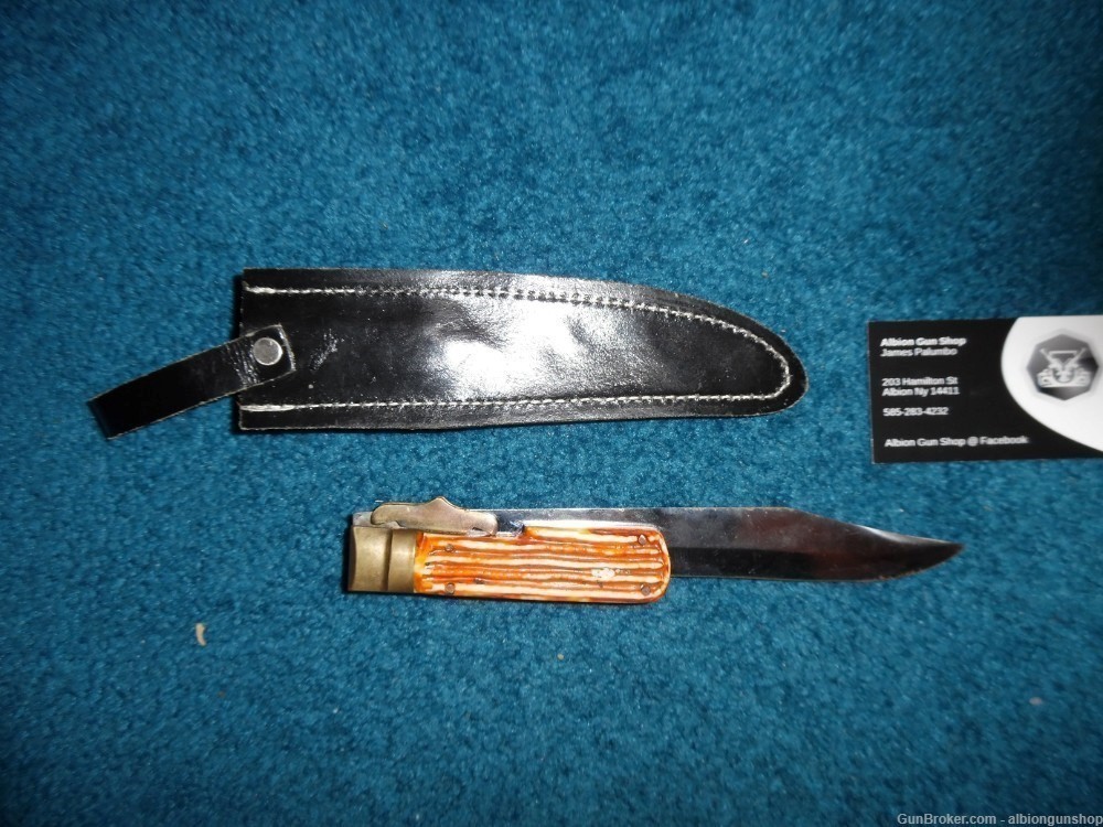 large king cobra pakistan vintage folding knife with sheath-img-0