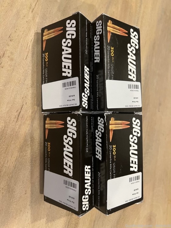 Sig Sauer 300 Black Out 125 Grain FMJ - 8 Boxes - 160 Rounds-img-0