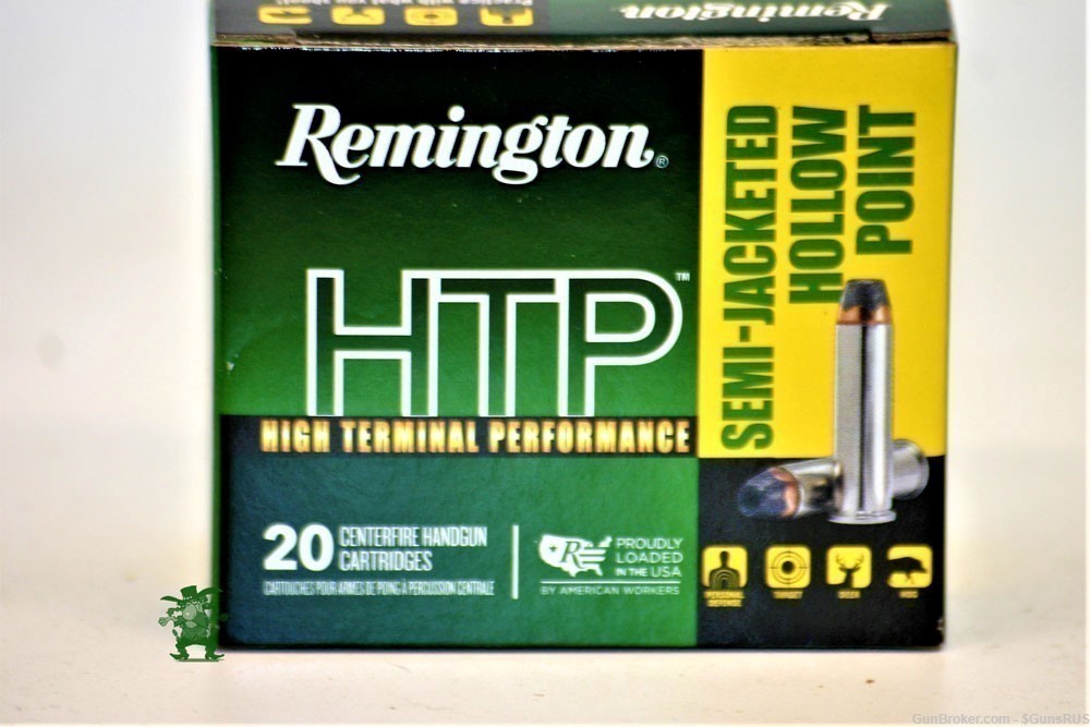 38 Special +P Remington HTP SJHP Fast 110 Grain 38+P Nickel/Brass 20 Round-img-2