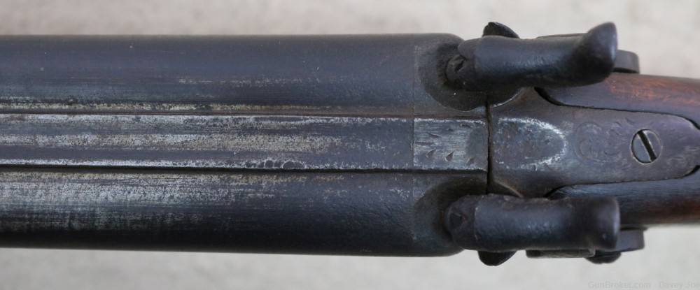 Antique percussion 12 gauge SXS shotgun from Tombstone AZ 40" barrels-img-24