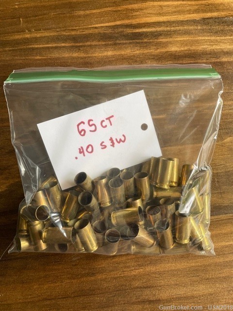 65 Ct. .40 S&W Brass - Once Fired-img-0