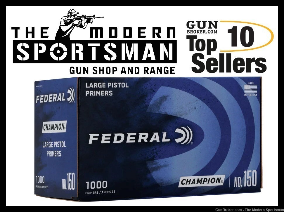 1000 Federal Premium No.150 Large Pistol Primers 150 Pistol Large Primers-img-0