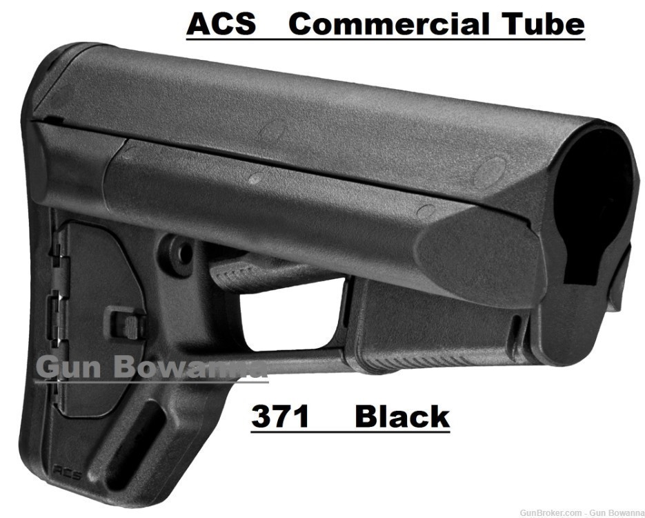 Magpul mag371 ACS-371 AR15 Commercial Buffer-tube Rear Stock - Black-img-2