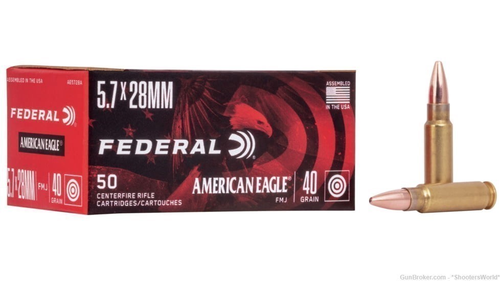 Federal American Eagle 5.7x28MM 40GR FMJ AE5728A - 50 Rounds-img-0