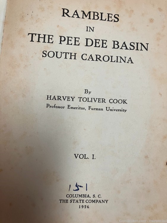 "RAMBLES IN THE PEE DEE BASIN OF SOUTH CAROLINA" book by Cook 1926-img-4